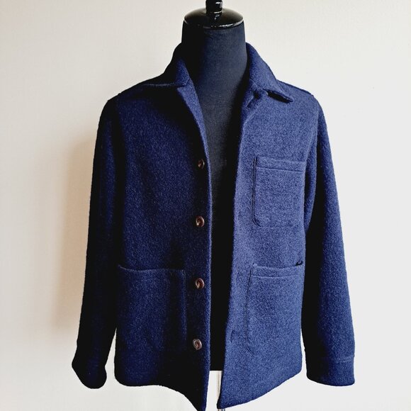 NEW Tintoria Mattei 954 Men's Blue Classic-collar Wool Blend Jacket Size XL - Picture 6 of 16